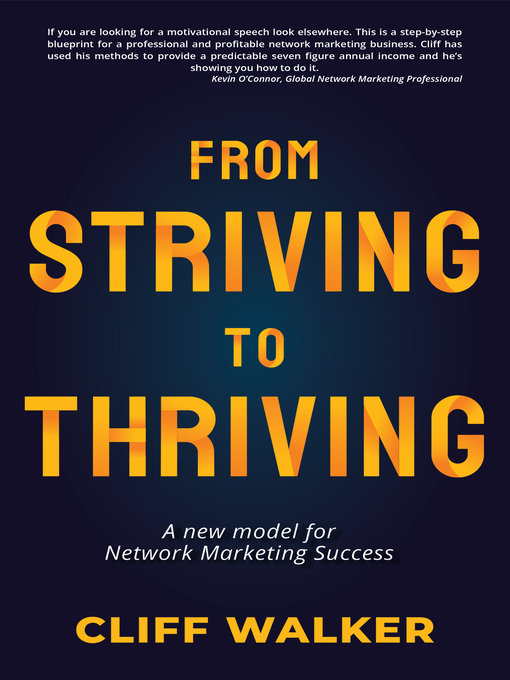 Title details for From Striving to Thriving by Cliff Walker - Available